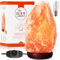 The Body Source Lámpara de Sal del Himalaya (5-7 KG) con Regulador de Intensidad - 100% Natural y Hecha a Mano con Base de Madera + Bombilla de Repuesto Incluida
