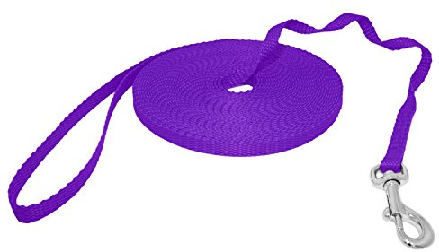 Hunde Design Mini Schleppleine Feldleine Ausbildungsleine Suchleine (50m, Lila)