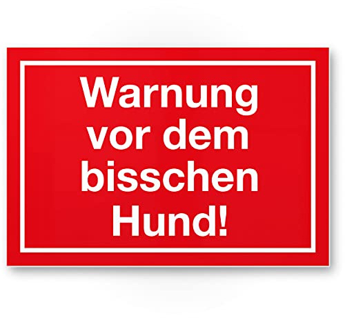 Komma Security Warnung vor dem Bisschen Hund - lustiges Hunde Schild Hinweisschild Haus - Türschild Haustüre Warnschild kleine süße Hunde - Achtung Hund witzig