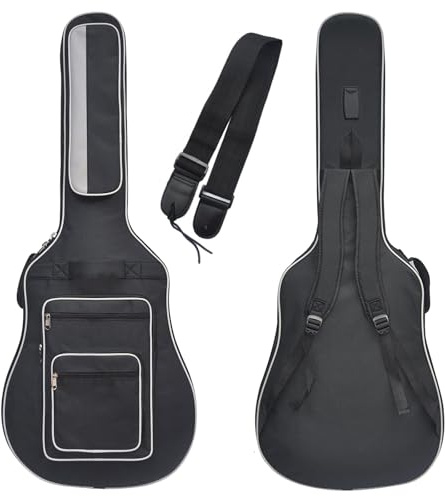 Tosnail 41 Inch Acoustic Guitar Gig Bag with Dual Adjustable Shoulder Strap and 5 Pockets, Guitar Storage Case Bag with Back Hanger Loop and Guitar Strap