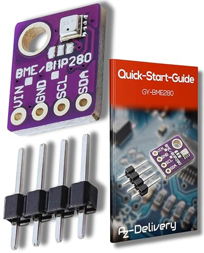 AZDelivery 5 x GY-BME280 Barometrischer Sensor für Temperatur, Luftfeuchtigkeit und Luftdruck kompatibel mit Arduino und Raspberry Pi inklusive E-Book!