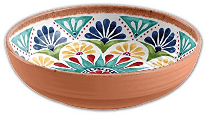 Auntie Morags Purely Home Re-usable Rio Medallion 21cm Outdoor Plastic/Melamine - Cereal/Pudding/Dessert/Pasta Bowl Sets (Rio Medallion, 1)