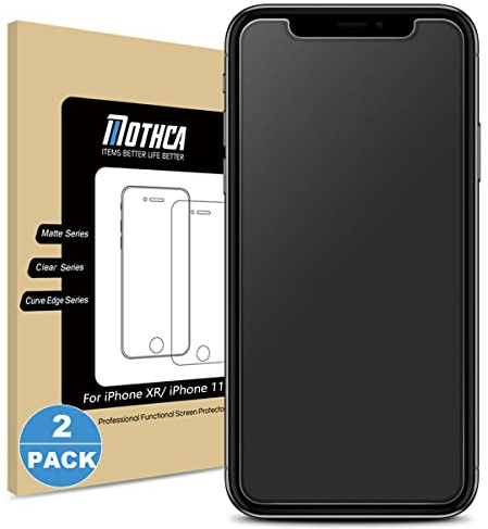 Mothca Matte Schutzfolie für iPhone 11/XR, Nano-Ätztechnik, 2 Stück | Matte folie mit Nano-Ätztechnik, Anti-Reflex Schutzglas, Anti-Glare, Anti-Bläschen, Anti-Fingerabdruck, 9H Hartglas