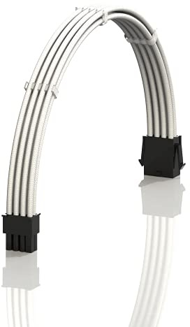LINKUP - AVA 30cm EPS 8 (4+4) pin CPU ATX Scheda Madre Cavo di Prolunga per PC con Guaina Intrecciata per Alimentatore PSU con Pettini┃Design Robusto e Rigido┃Confezione Singola┃300mm - Bianca