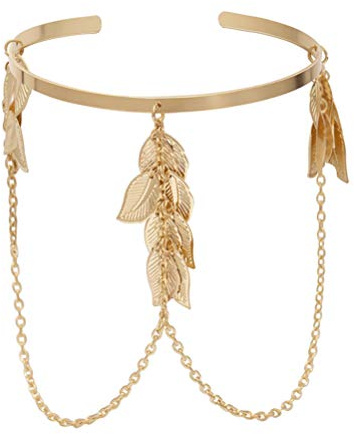Holibanna Bracelet de Bras Boho Doré Bijoux de Bras de Conception de Feuille Creuse pour Femmes Et Filles