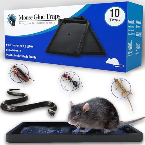 T-MAMUT Trappola per Topi Roditori 10 Trappole Ultra Adesive Professionali Efficaci Contro Ratti Insetti Scarafaggi Ragni Repellente Per Parassiti Per Interno ed Esterno Colla Altamente Efficace