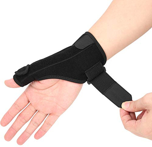 Keenso Férula de dedo ajustable y soporte de muñeca, pulgar Sports Resorte de muñeca Protector antiesguince Cinturón elástico Protección de estabilizador de dedos ajustable
