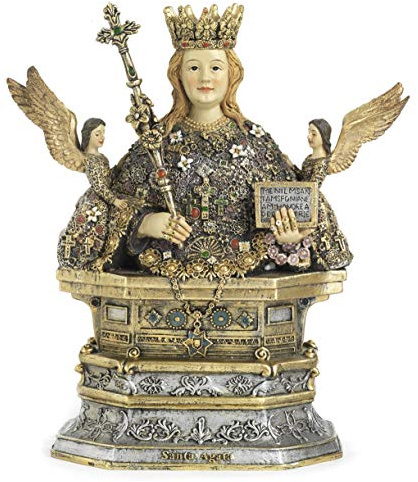 PABEN Statua Mezzo Busto Santa Agata di Catania 21,5 CM in Resina by