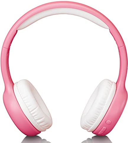 Lenco HPB-110 Kinder Bluetooth Kopfhörer Bluetooth 5.0-85db ,250mAh Freisprechfunktion Micro USB faltbar mit Aufklebern Rosa Uni