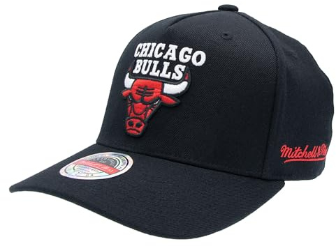 Mitchell & Ness NBA böjd Eazy Snapback Basekeps, svart, en storlek, justerbar, män, kvinnor, barn, unisex, vår, sommar, höst, vinter, Chicago Bulls, svart, one size