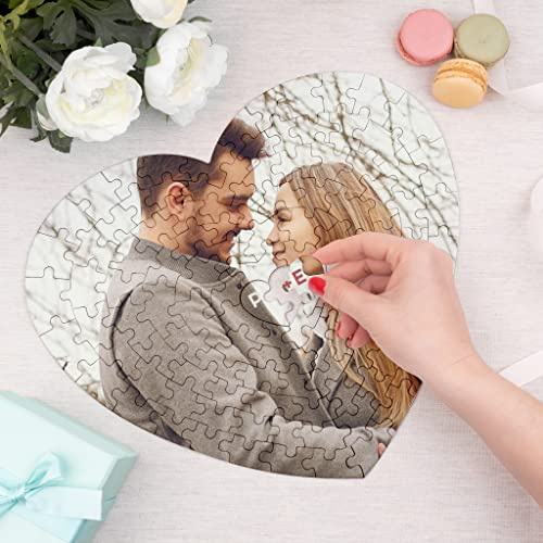 Wanapix | Foto Puzzle Herz| Personalisierte mit Foto und Text | 111 Teiles | Puzzle Selber Gestalten | 31 x 35 cm | Originelles Geschenk zum Valentinstag