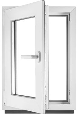 Fenêtre en PVC blanc double vitrage 4/24/4 LxH 40 x 120 cm d'ouverture Gauche Toutes les tailles 400 x 1200 mm Oscillo-battant 1 vantail - BauPlaza