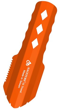 NACETURE Ultralätt backpacking murslev aluminiumspade liten potta multiverktyg med längre handtag design nödvändig för vandring, camping och överlevnadsväskor (orange 1-pack)