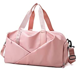 CORIOS Borsa Sportiva Donna Borsone da Viaggio Uomo Borsone Palestra Grande Bagaglio a Mano Weekender Pernottamento Piscina Palestra con Scomparto Scarpe & Tasca di Separazione Bagnata e Asciutta Rosa