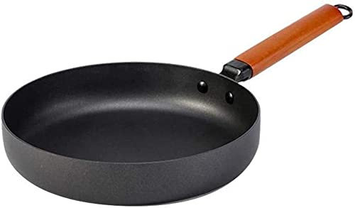 VIXPET 10 Inch Nonstick Frying Pan Wok Skillet Pan with wood Handle Round Saute Pan for Broiling Steaming and Braising
