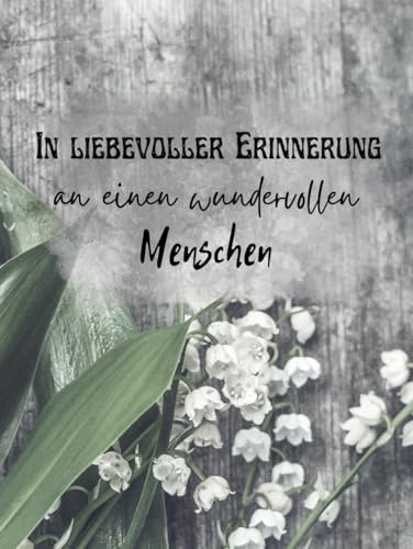 Kondolenzbuch Hardcover Trauerbuch, 100 blanko Seiten zum Ausfüllen, Gästebuch Beerdigung Trauerfeier, Erinnerungsbuch: mit Schneeglöckchen in Holz Optik Vintage modern Blumen