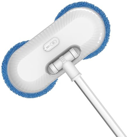 Electric Glass Squeegee, Automatic Household Double Head Wiping Intelligent Window Cleaner Telescopic Mop Wall Cleaning Tool,Blue