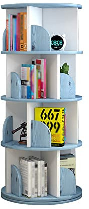 Kinderregal, drehbar, vom Boden bis zur Decke, 360 Grad, 40 x 129 cm, Blau