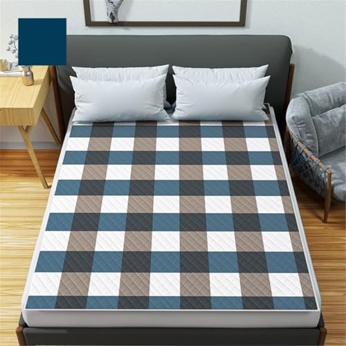LVYUDS Pflege Inkontinenzunterlage Waschbar Atmungsaktiv Hautsympathisch Inkontinenz Bettunterlage 3 Lagen Auslaufsicher Inkontinenzauflage Trocken Schlafen(2pcs,180X200CM_BLUE C)