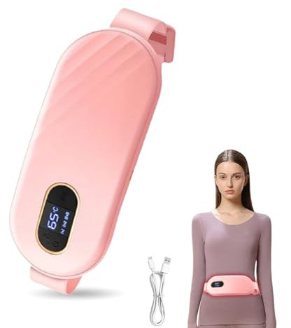 WRQIOO Heat Pad for Period Pain Relief, 9 Heat Levels and 9 Massage Modes Portable Heating Pad, Rechargeable Menstrual Heat Pads with LED Display, Wearable Period Heat Pad Belt for Period Pain Relief