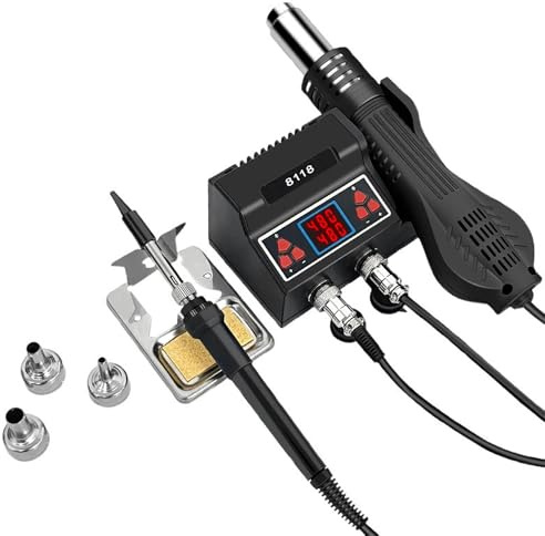 Oshhni 2 in 1 Hot Air Rework and Soldering Iron Station for Boards Phones Jewelry