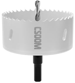 CSOOM Scie cloche M42 bi-métal 92 mm, blanche, pour outils de perçage dans le bois, le plastique, les plaques de plâtre et la tôle