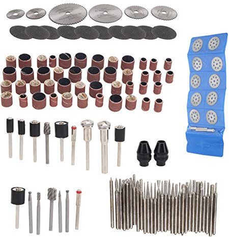 121Pcs Electric Sander Accessories Kit, High Speed Steel Small Circular Saw Blades, Sandpaper Rings, Metal Cutters, Power Tools for Cutting Grinding Trimming, Complete Set for DIY