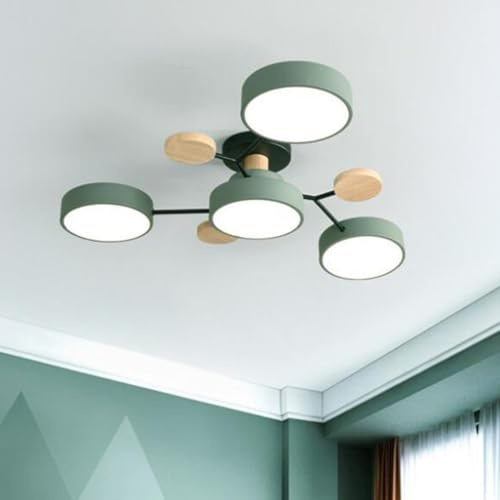 TONGNIDA Taklampa, 4 LED-Lampor, Dimbar Taklampa med tre Färger, 48 W, för Vardagsrum, hall, Matsal, Kontor, Sovrum (Grön)