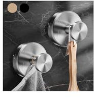 vidonio 2024 New Suction Cup Hooks for Shower,Luxe Hold No-Drill Stainless Waterproof Suction Cup Hooks for Hanging up to 15lbs,Shower Hook for Bathroom,Mounting on Glass Doors-Silver,2PCS