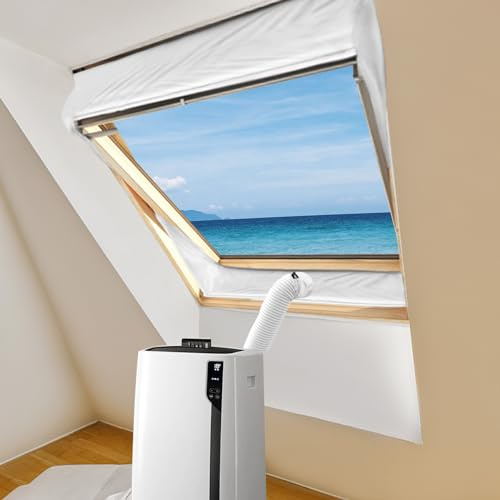 Landrip Kit d'étanchéité de fenêtre de climatisation, kit de scellement de fenêtre pour climatiseur portable, protection d'échange d'air, 190 x 50 cm