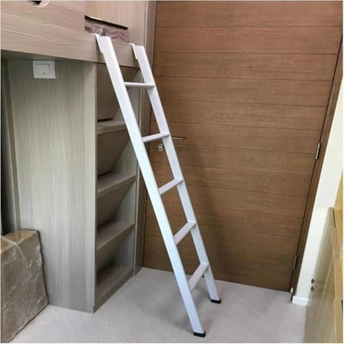 Escalera for Cama Alta, Resistente, Blanca, con Ganchos y Patas Antideslizantes for literas. Altura Ajustable, Ahorra Espacio.(Floor+Hook 1.6m)