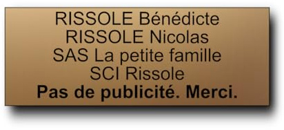 Plaque Boite Aux Lettres Personnalisable - 12x5 cm - 1 à 6 Lignes - Étiquette Avec Nom Adhésive - Gravée et Personnalisée pour Sonnette - Porte - Maison - Famille - Bureau - Stop Pub (Or Mat)