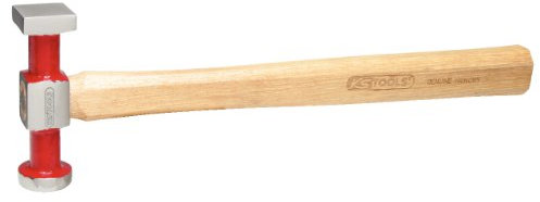 KS Tools 140.2135 Marteau à retreindre petite tête concave en acier poli Manche hickory