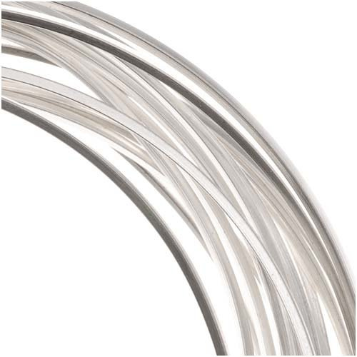 Silver Plated Copper Square Craft Bead Wire 18Ga (12Ft)
