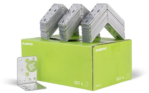 Alberts 837594 Vinkelanslutning | Hantverkarpaket | sendzimirgalvanisering | 90 x 90 x 65 mm | Uppsättning om 50