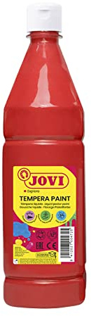 Jovi 511 - Témpera líquida, Bermellón, 1000 ml | Pintura a base de ingredientes naturales, Fácil de lavar, Sin gluten