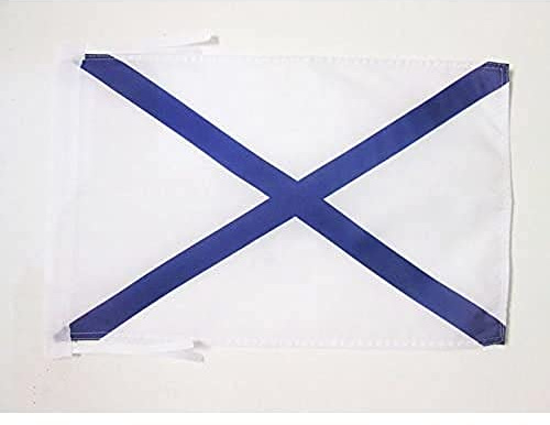 AZ FLAG Bandiera Marina militare della Federazione Russa 45x30 cm Cordini | Uso interno ed esterno bandiera decorativa doppie cuciture e bordi rinforzati poliestere 100D