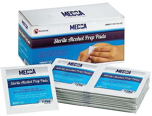 MEDca Alkoholvorbereitungspads, steril, mittel, 2-lagig PACK VON 100
