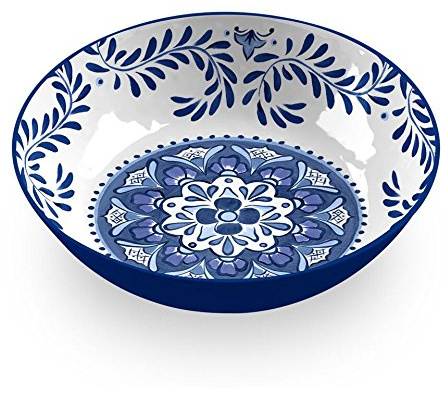 Emporio Zani Touch Mel SANTORINI Ensaladera 100% melamina color blanco/azul