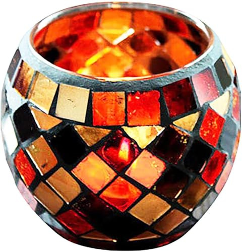 Candle Holder Tea Light Votive Decor - Red Small Campfire Tealight Holders