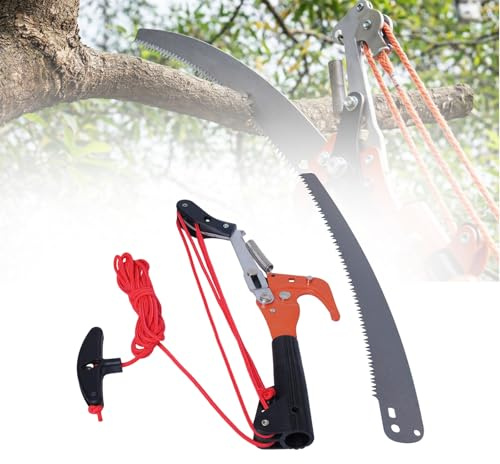 Extendable Pole Saw Head 14 Inch, High Carbon Steel Pruner with Ergonomic Grip, Clip‑On Connection Professional Branch Trimmer for Tree Climbing, Gardening & Orchard Maintenance (Pole Not Included)