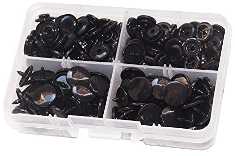 KAM Snaps Schwarz, 50set T5 Druckknöpfe Handgemachte Knöpfe Nähen