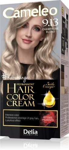 Cameleo – Omega Plus – Haarfarbe – Champagnerblond - Tiefgreifende, dauerhafte Farbe – Dauerhafte Färbung – Haarschutz - Komplettes Färbungsset