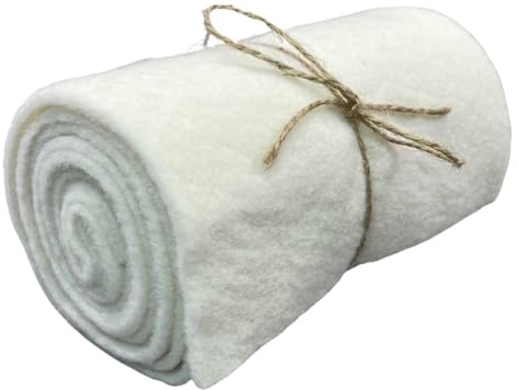 Filzband Dekoband Filz Weiß 15 x 200 cm Tischband Deko Basteln | Polyester Filz, zuschneidbar, formstabil, DIY, Floristik geeignet, saisonale Deko, kreative Projekte, wohnliche Akzente