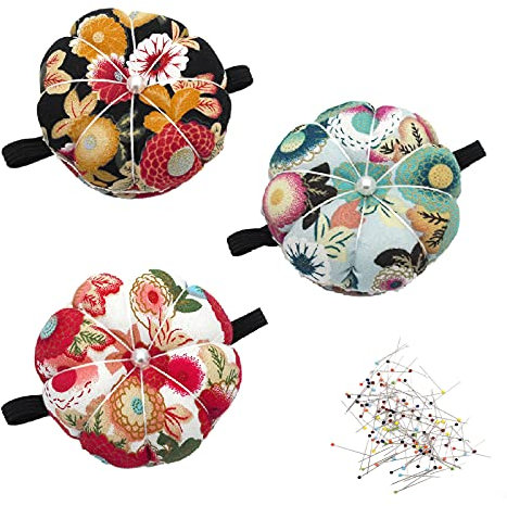 Handgelenk Nadelkissen NäHnadel Nadelkissen Nadelkissen NäHen Oder Basteln Die Niedliche KüRbisunterlage Kann Zum NäHen, Quilten, Handarbeiten Und Sticken Am Handgelenk Getragen Werden (3 Pieces)