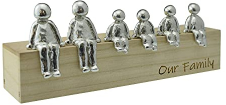 Välj din egen familjekombination metallskulpturfigurer (4 barn)