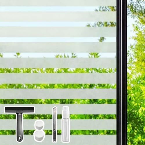 DARUITE Vinilos para Cristales 60x200cm, Esmerilado Rayas Vinilo Ventana Privacidad, Translucido Decorativos Anti UV Electrostaticos Vinilo Adhesivo Cristal para Puertas Cristal Cocina Oficina