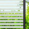 DARUITE Window Film Privacy Film for Glass Windows, Reusable Self Adhesive Stripe Frosted Window Films for Living Room, Kitchen, Front Door, Office (60x200cm, Wide Striped)