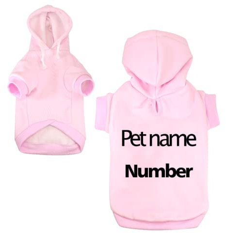 Personalisierte Hundekleidung,Hundemantel Für Kleine Hunde,Hundemantel Winter,Hunde Hoodie,Hunde Klamotten,Hunde Pulli (S,Rosa)