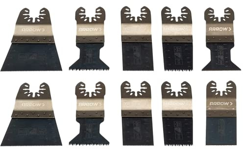 Arrow 10-teiliges oszillierendes Multi-Tool-Klingensortiment Set
